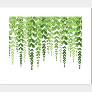 green hanging leaves Posters and Art